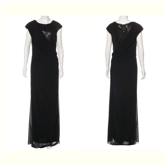 Tadashi Shoji Women's Embellished Black Evening Maxi Dress Size: M US Size 8 - Picture 1 of 14